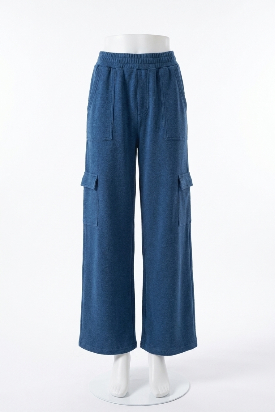 NEW DEAR JOHN DENIM becca high rise cargo sweatpants in dark indigo